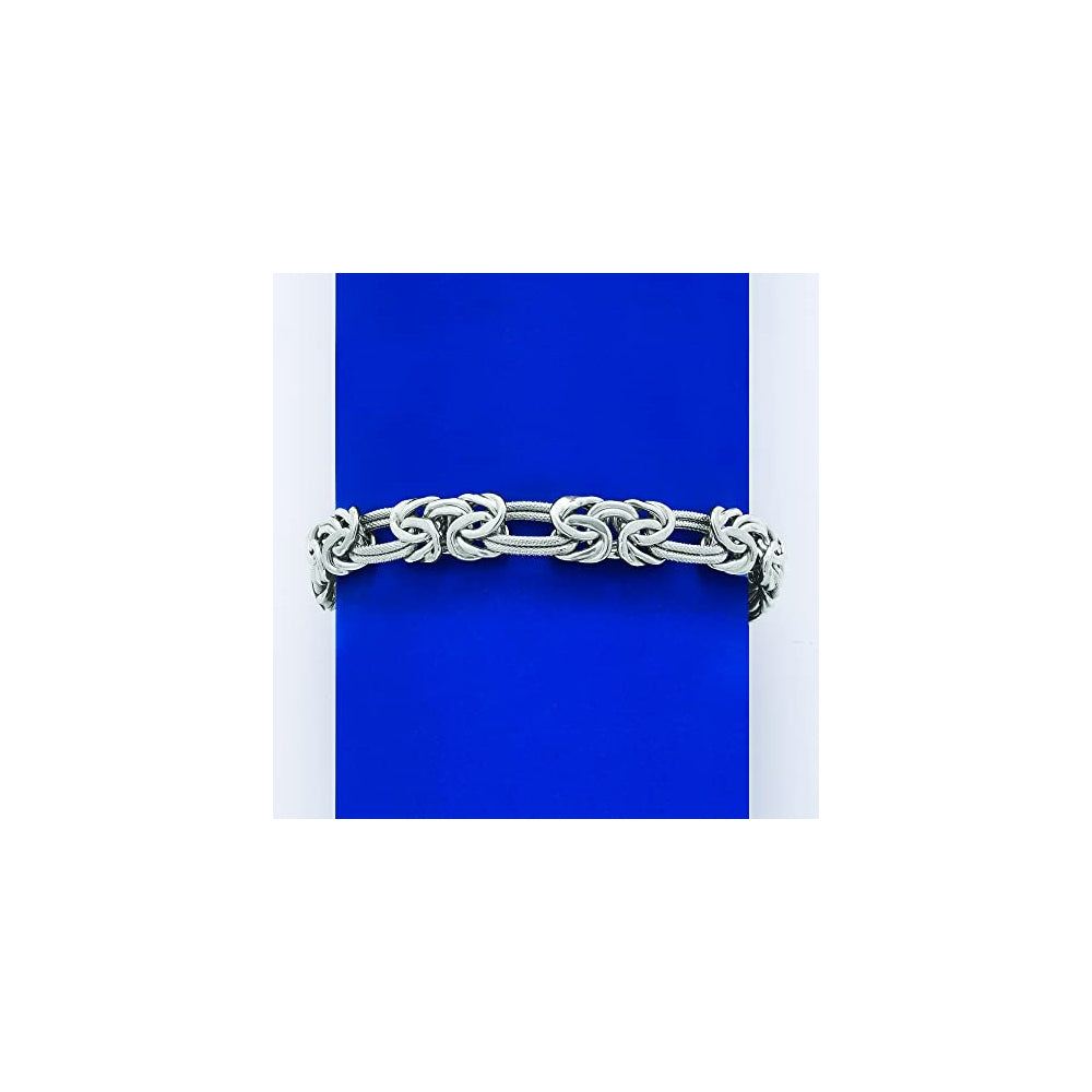 Pulseras bizantina de doble eslabón de plata de ley