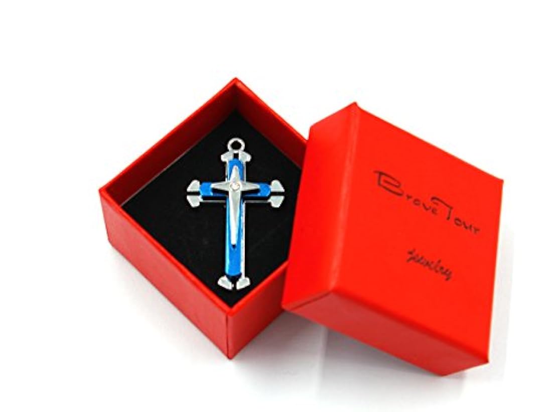 Brave Tour - Collar con cruz de titanio para hombre