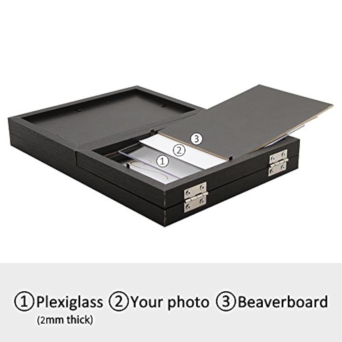 Afuly Collage negro Plegable con bisagras Marcos de fotos