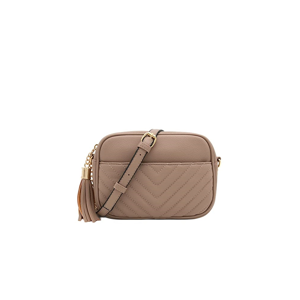 Bolsos acolchada para cámara cruzada con motivos y borla