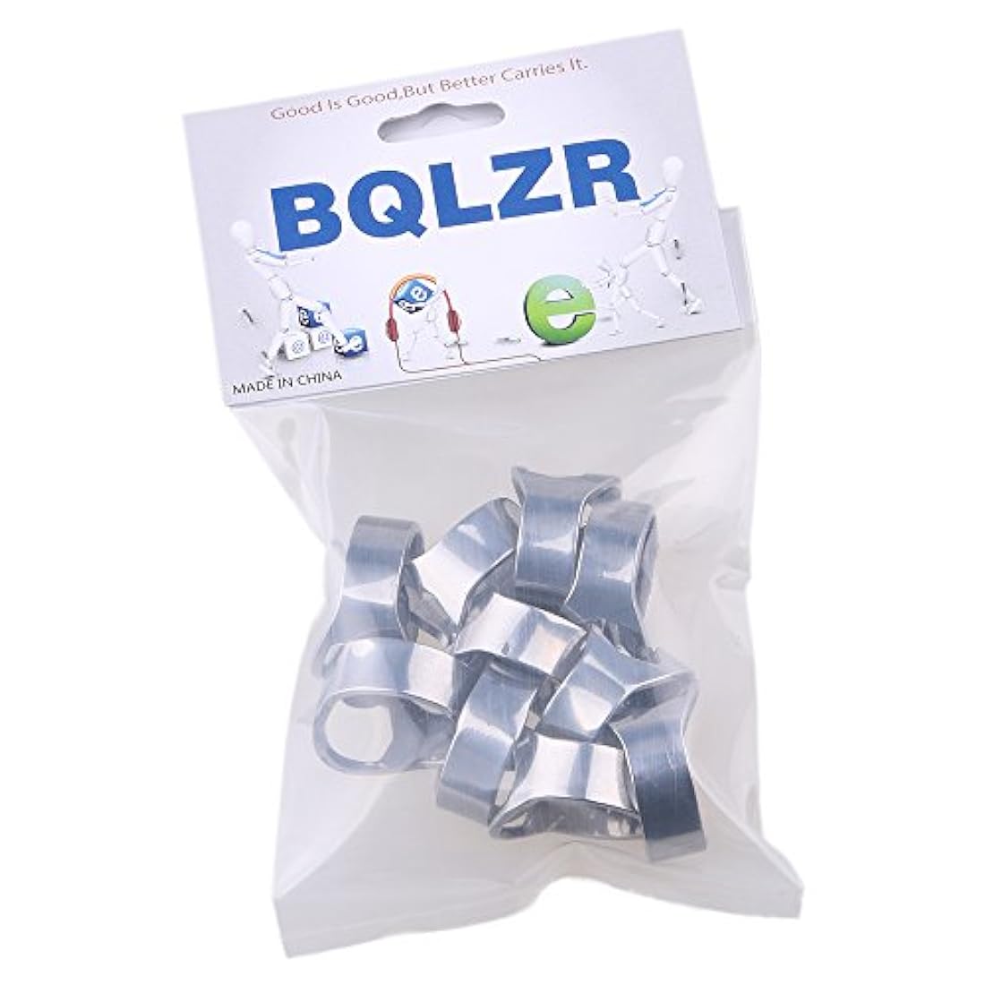 BQLZR dedo de acero inoxidable Anillo Abridor de botellas ligero Pack de 10