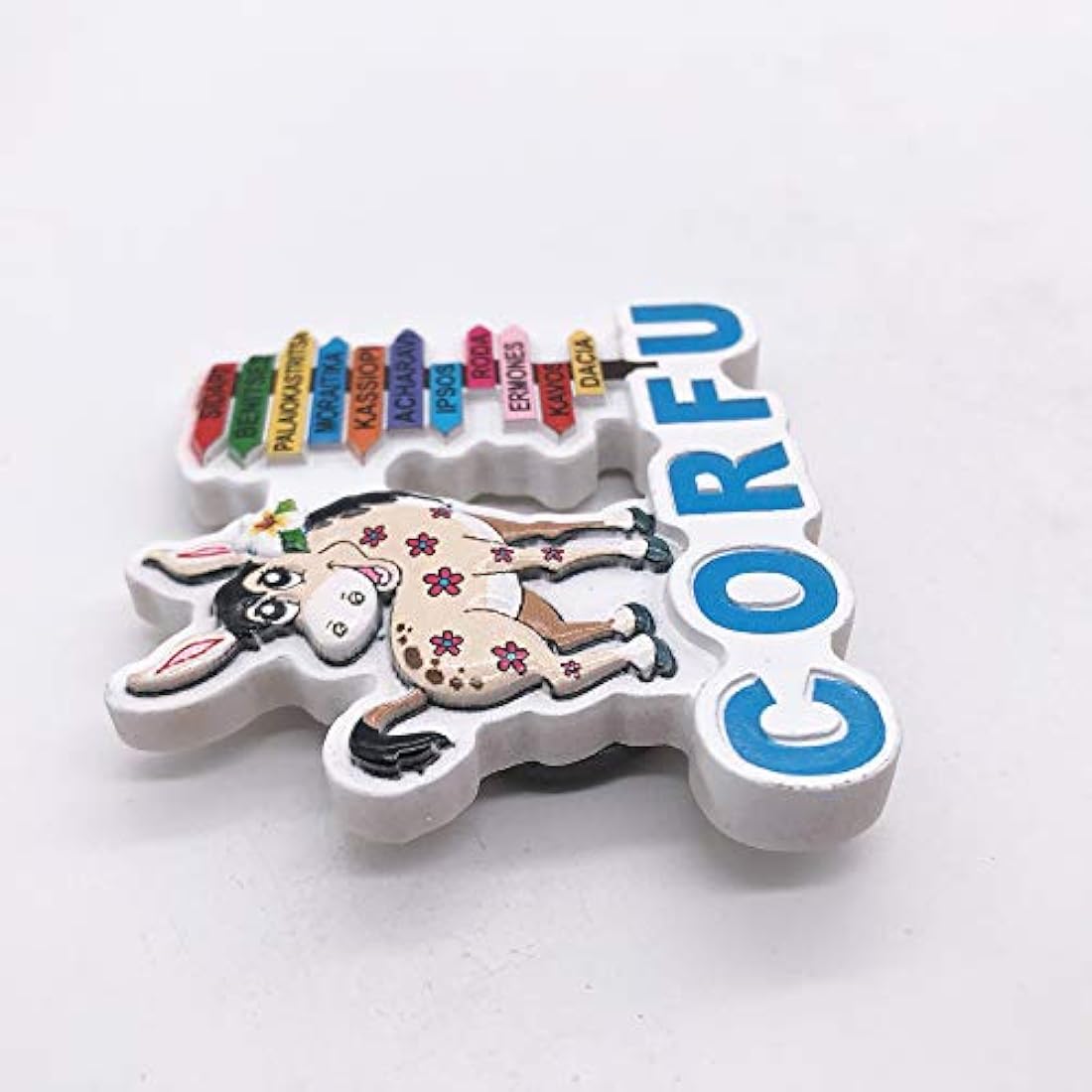 Imán para nevera 3D Corfu Grecia, hecho a mano