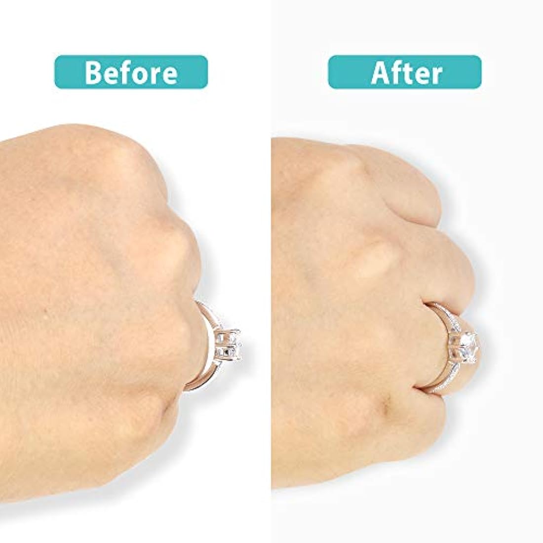 Ajustador de tamaño de anillo invisible para anillos sueltos