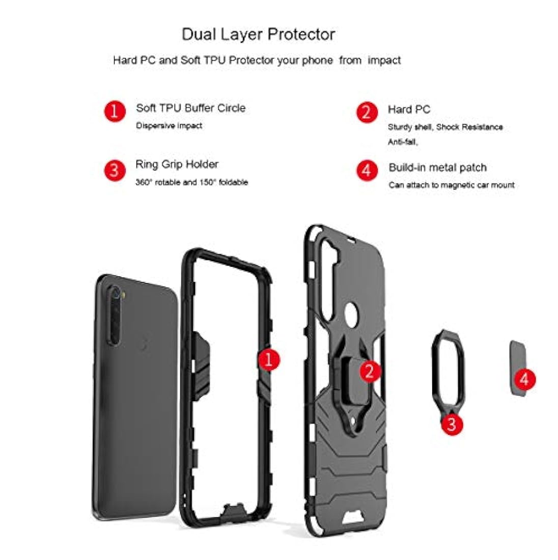 Urspasol - Funda para Xiaomi Redmi Note 8 con protector