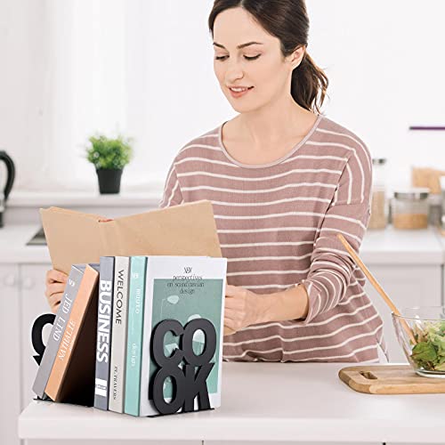 Sujetalibros decorativos de metal para libros, escritorio, cocina, libros, estanterías, diseño de aspecto distintivo, soportes de metal