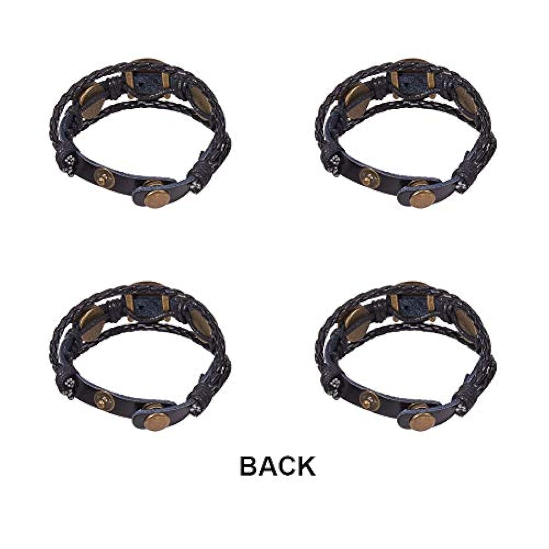 Juego de 4 juegos de pulseras de cuero trenzado