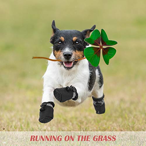 4 juegos de zapatos impermeables para perro, botas de lluvia y nieve, transpirables, protectores de patas, antideslizantes, botas de perro de suela suave con cordón ajustable para perro