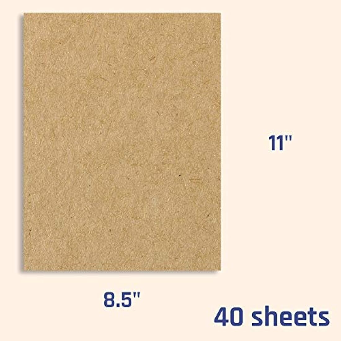 40 hojas, cartulina kraft marrón, 10.58 oz / m²