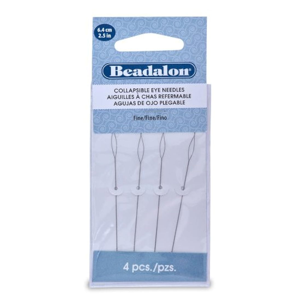 Beadalon paquete de 4 agujas de ojo plegable de 2 1/2 in
