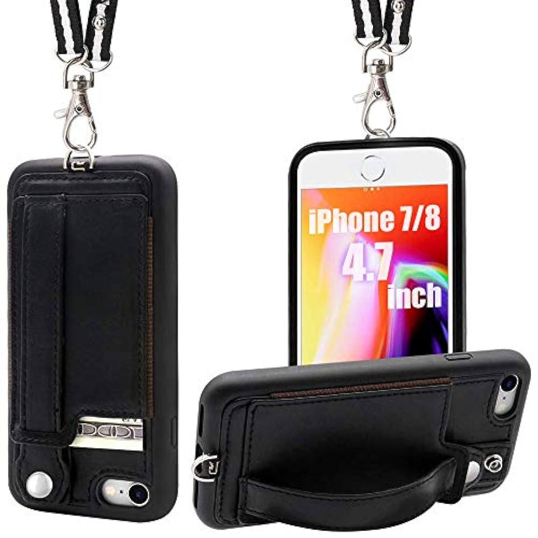 TOOVRE- Funda tipo cartera para iPhone 7/8, TPU con atril
