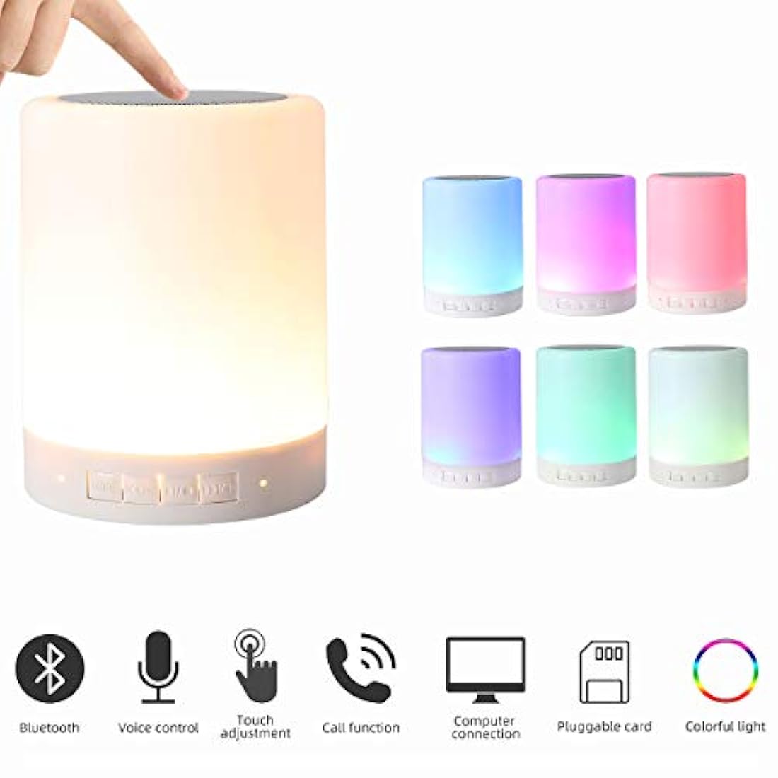 BEIGE Altavoz Bluetooth Luces nocturnas, Altavoces