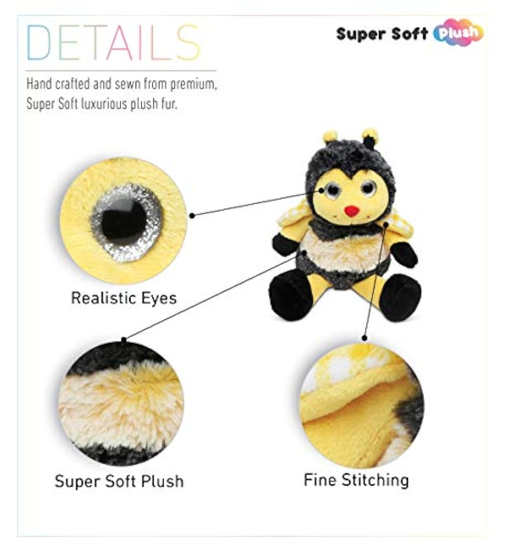 Peluche con diseño de abeja, de 7.0in, Amarillo-Negro