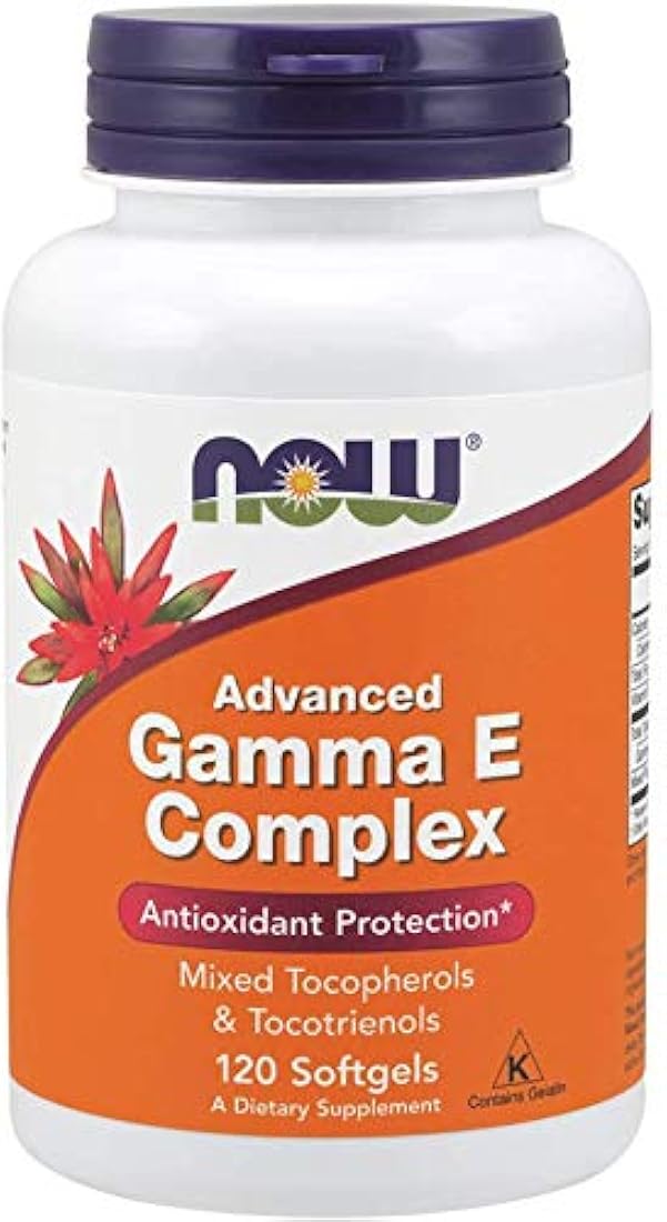 Now Suplementos, Advanced Gamma E Complex, Mixed Tocopherols & Tocotrienols, Antioxidant Protection*, 120 Softgels