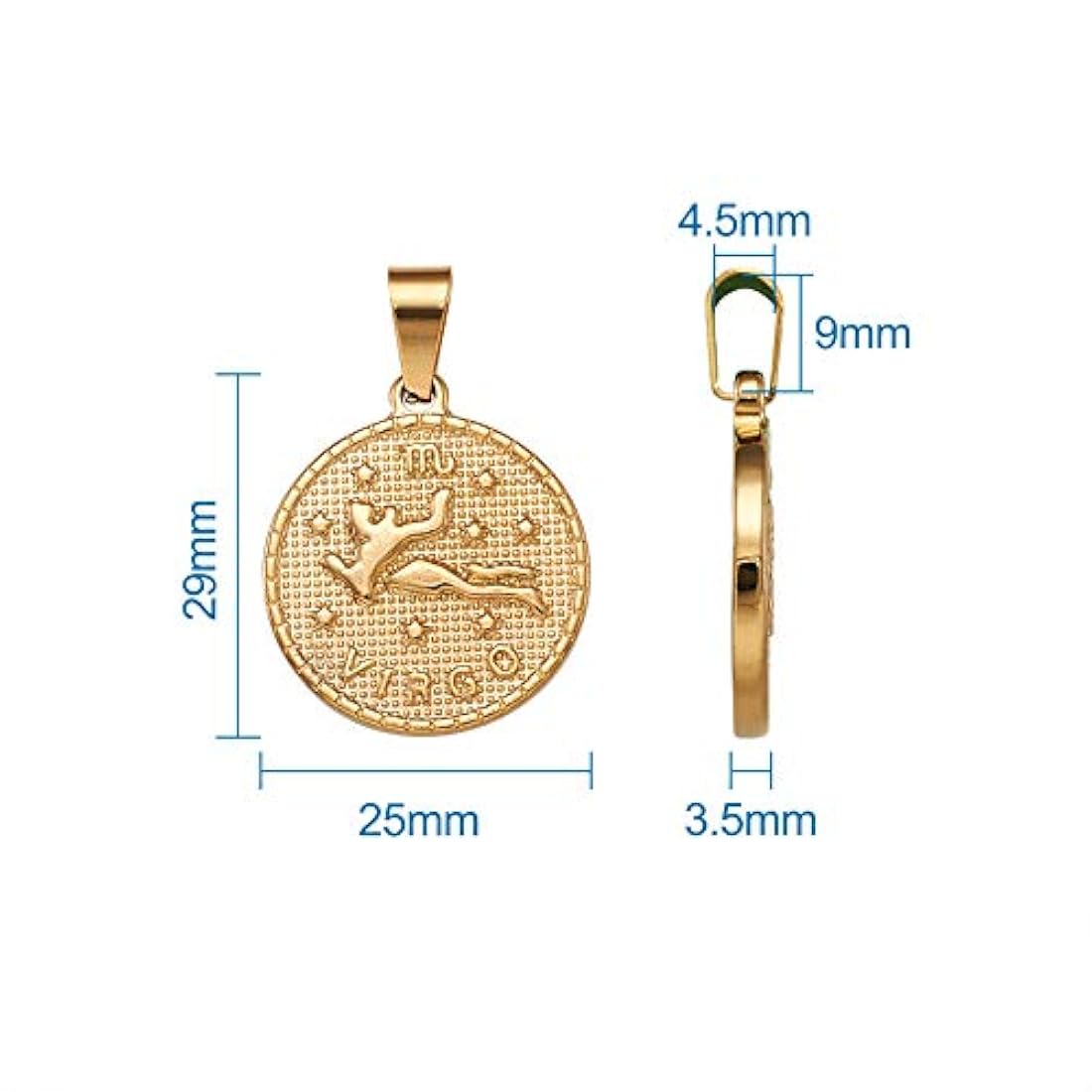 Dijes y Medallas 12 unids / set de acero inoxidable