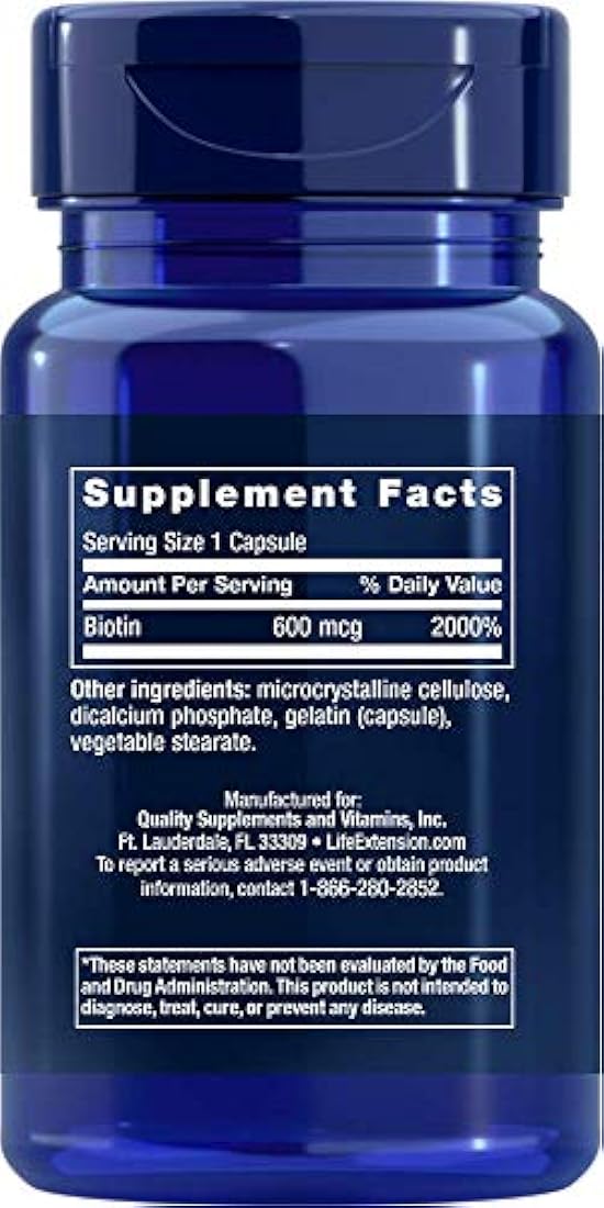 Life Extension Suplemento 600 mcg Cápsulas, 100 unidades