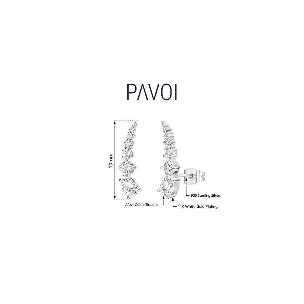 Aretes de plata chapados en oro de 14 quilates para mujeres