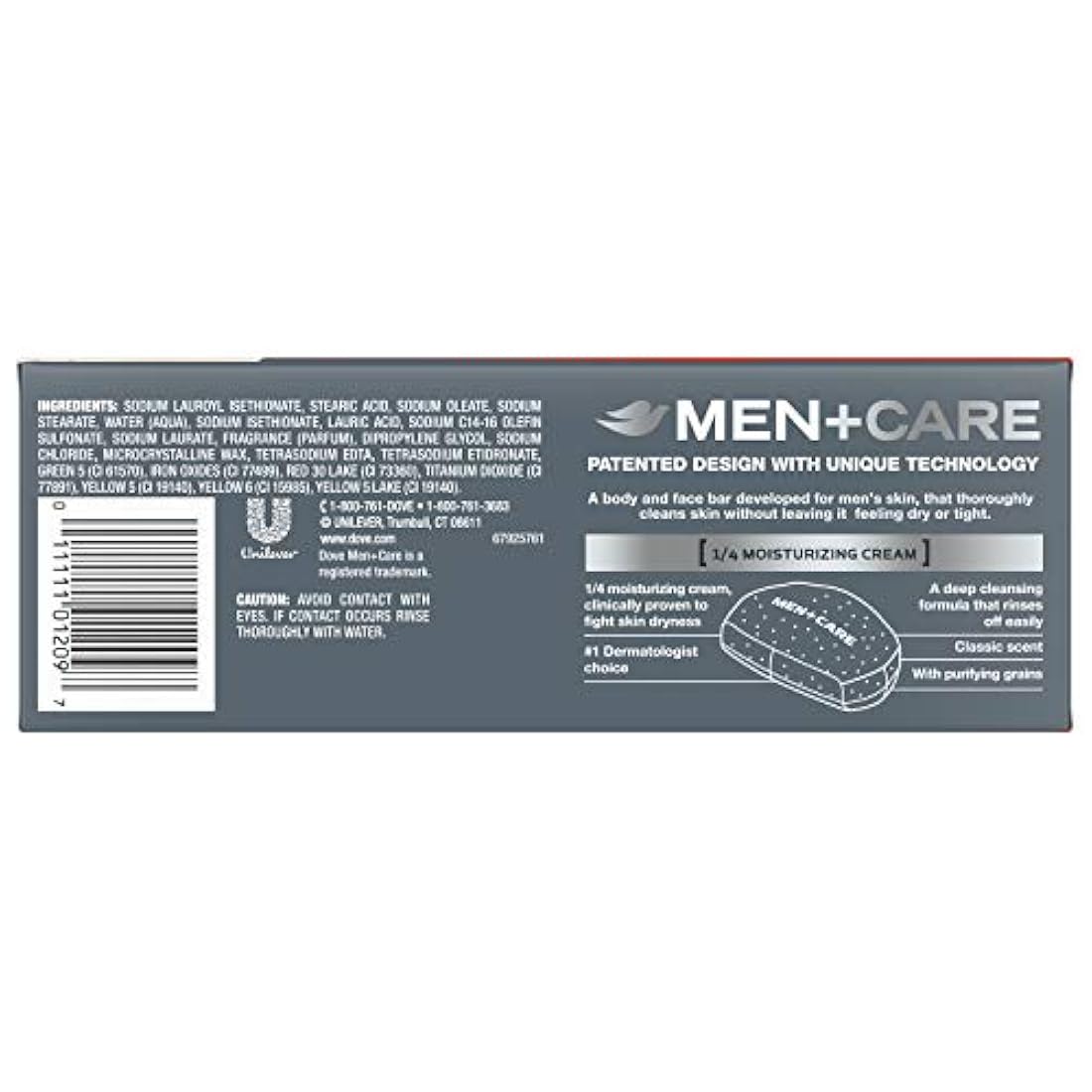 Dove Men + Care Cuerpo y la Cara Bar, Deep Clean 4 oz, 6 bar