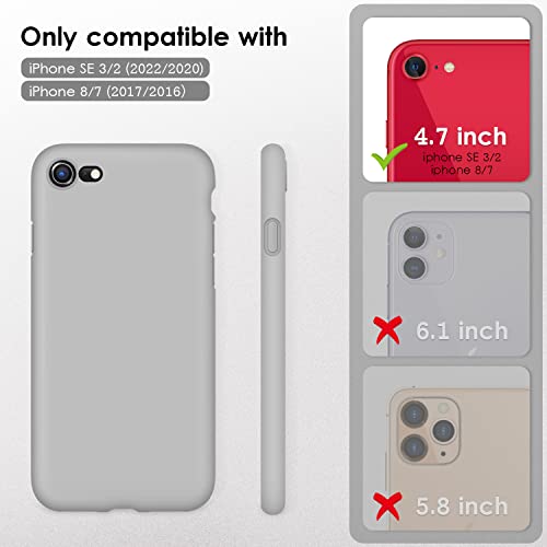DTTOCASE - Funda para iPhone SE 2022/2020, iPhone 8, iPhone 7, funda de silicona líquida para iPhone SE 8 7 de 4.7 pulgadas, funda protectora colorida suave y sedosa para niñas y mujeres, color gris marino
