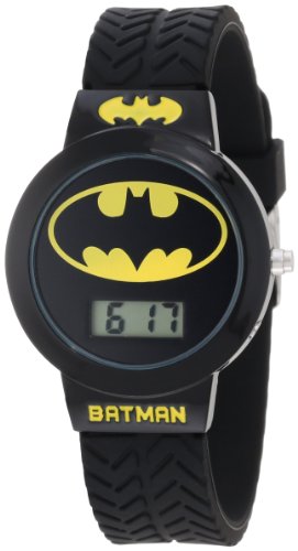 Reloj Batman para niños con banda de goma negra