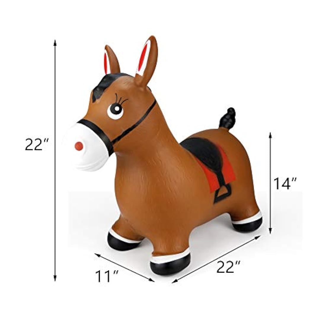 Caballo de salto inflable, juguete de animales de goma