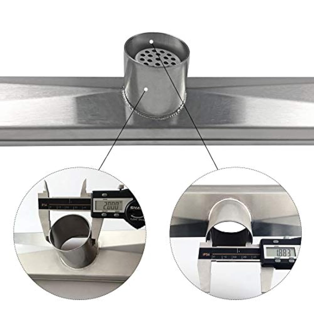 Desagüe ducha lineal rectangular de 24 pulgadas con rejilla