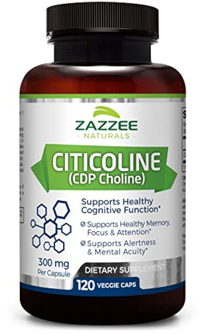 Citicoline CDP Choline 300 mg, 120 cápsulas vegetales