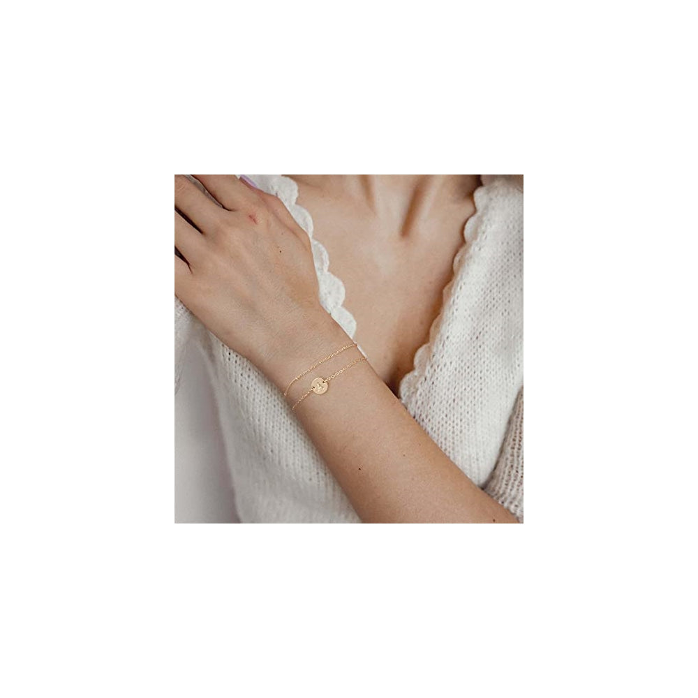 Pulseras de oro con iniciales para mujer delicada pulsera