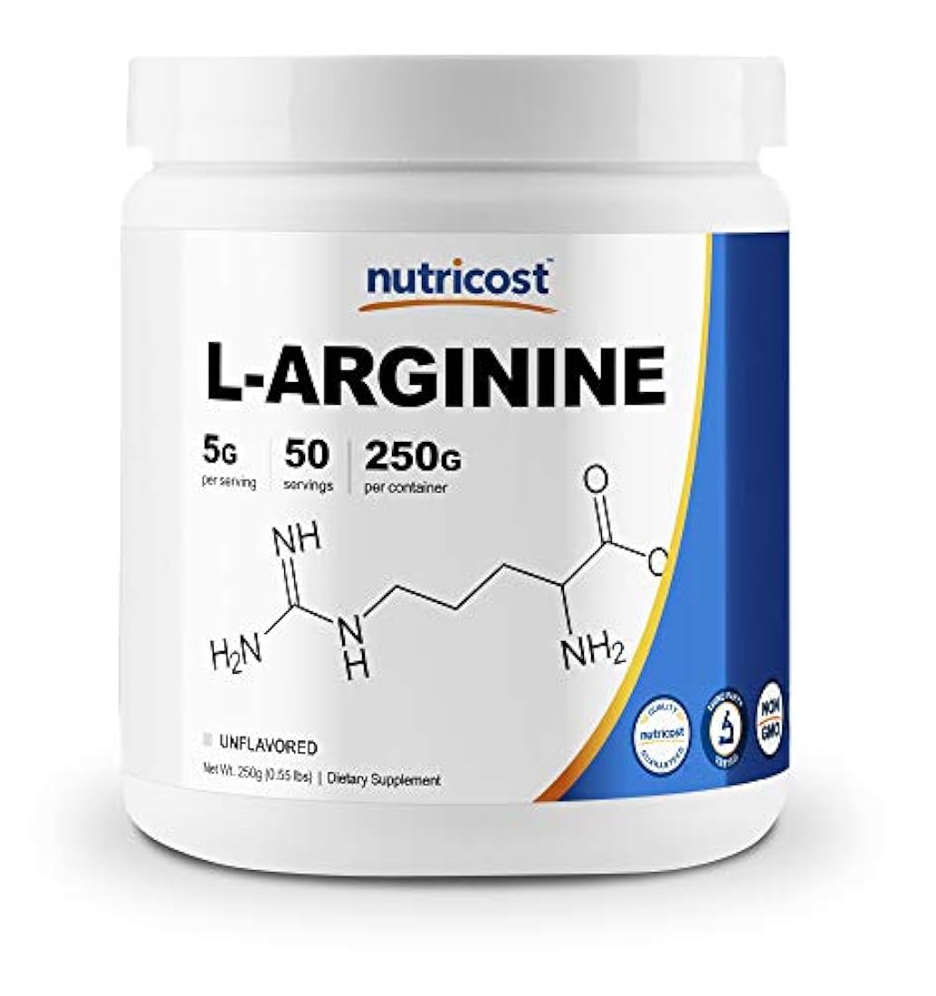 Arginina en polvo puro Nutricost, 0.17 onzas