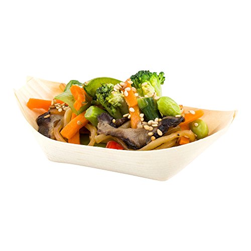 Pequeños botes de madera desechables