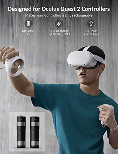 NexiGo Baterías AA recargables de repuesto de 1850 mAh Oculus