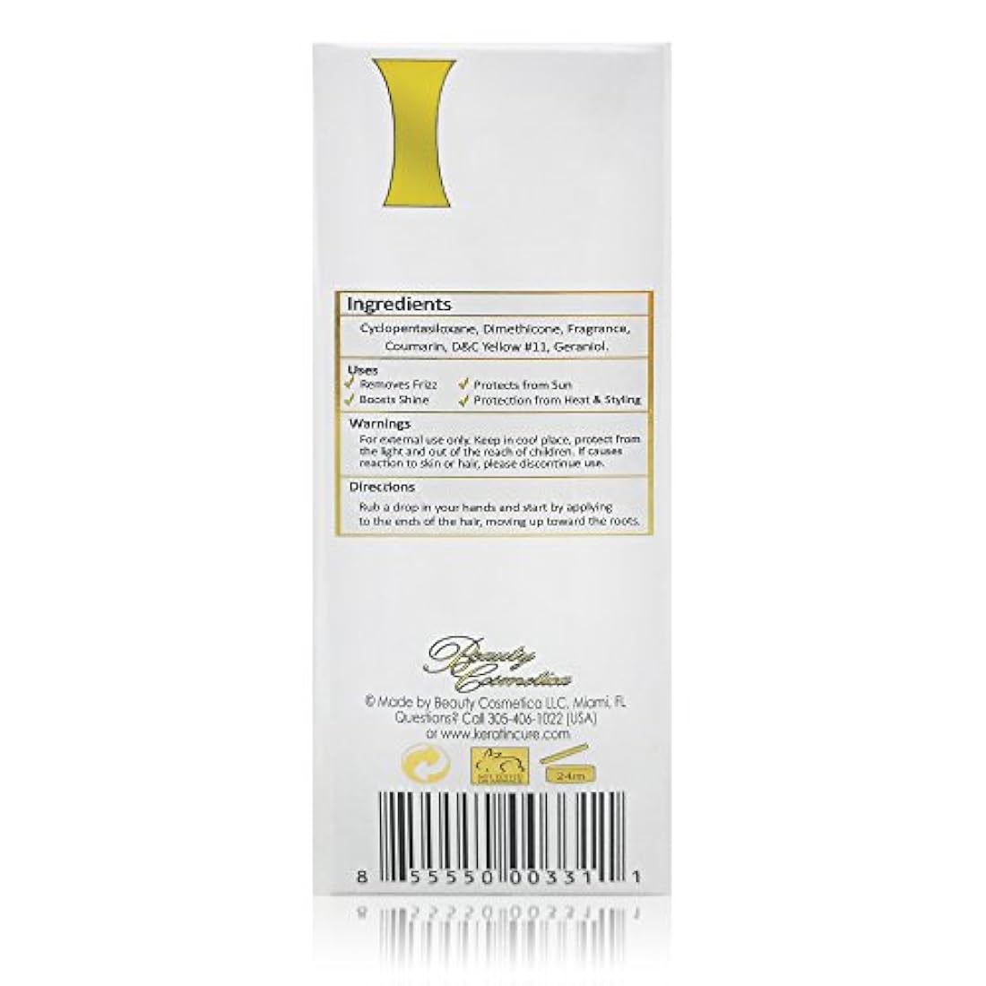 Queratina Cura Shine & Cura Sin encrespado de silicona