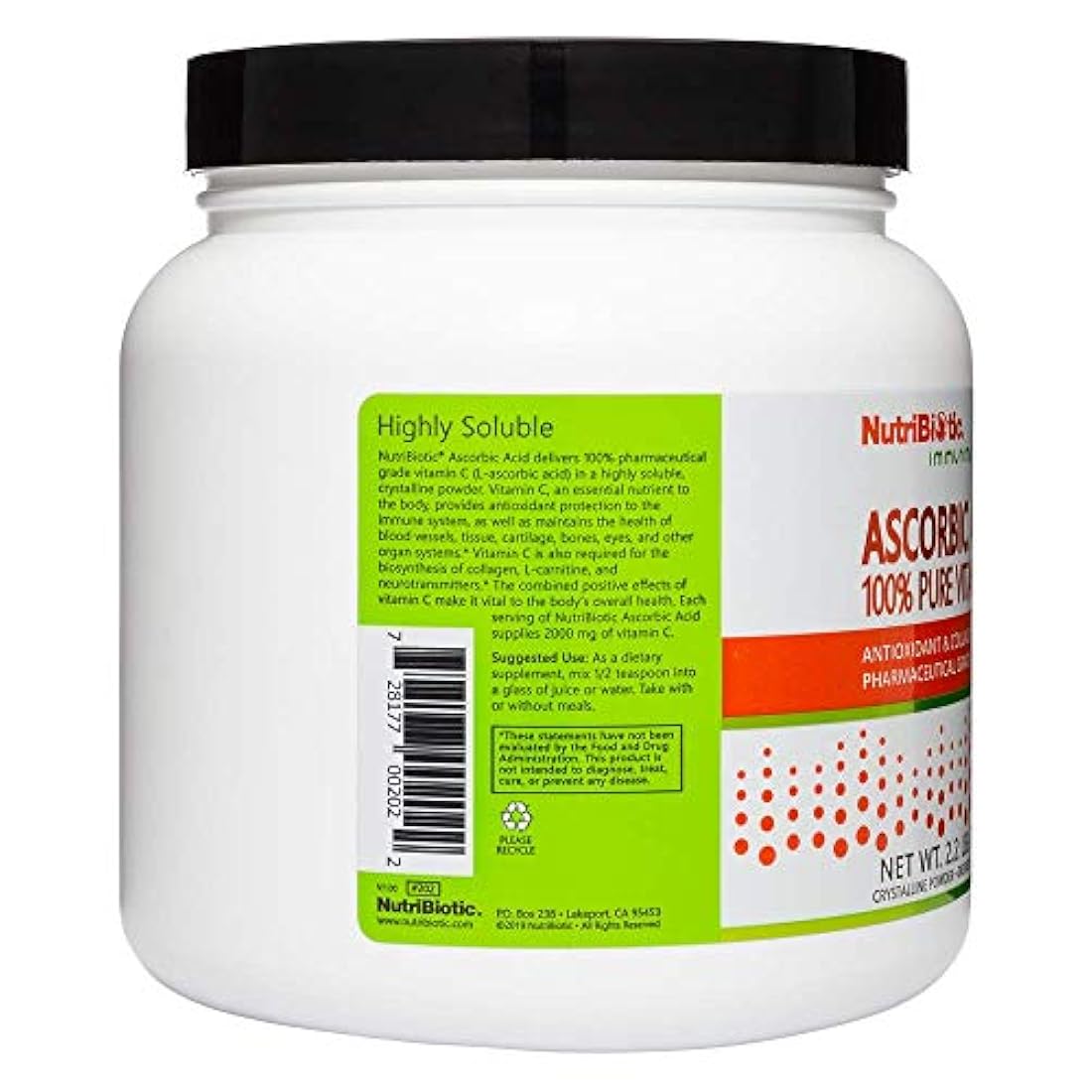 Polvo nutribiótico de ácido ascórbico, 2.2 libras