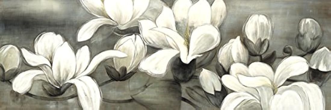 Wieco Art - Ilustraciones de magnolia moderno en lona.