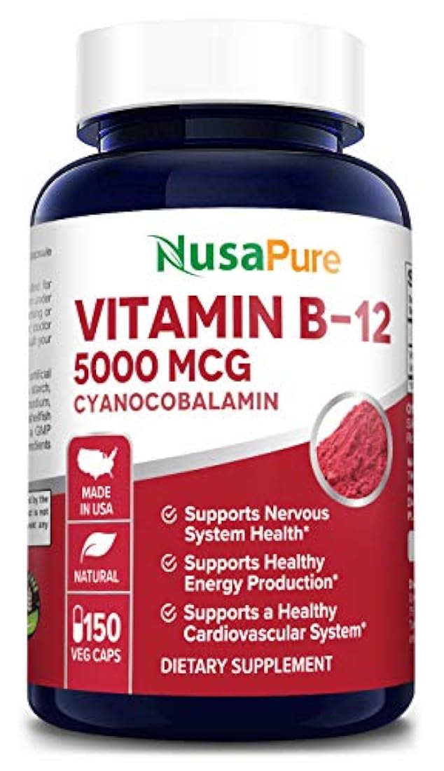 vitamina B12 – 5000 mcg 200 °Cápsulas (no OMG y sin Gluten