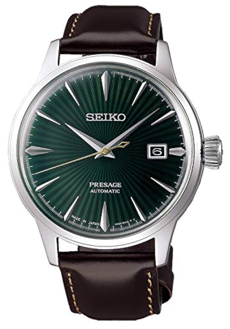 Reloj analógico automático para hombre con correa de piel