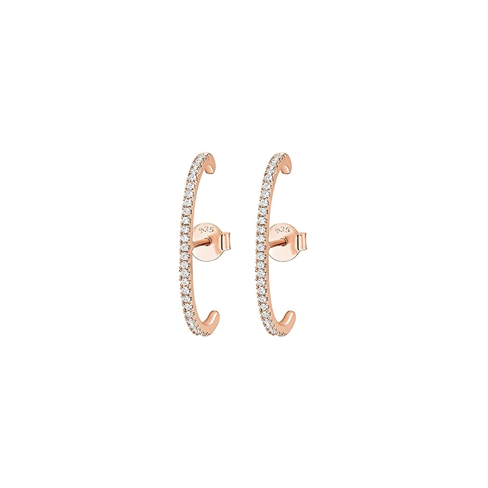 Aretes tipo dormilona chapados en oro de 14 quilates