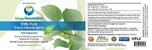 Mega resveratrol, grado farmacéutico, trans-resveratrol