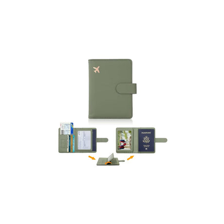 Porta Documentos y Tarjetas Soporte para pasaporte verde