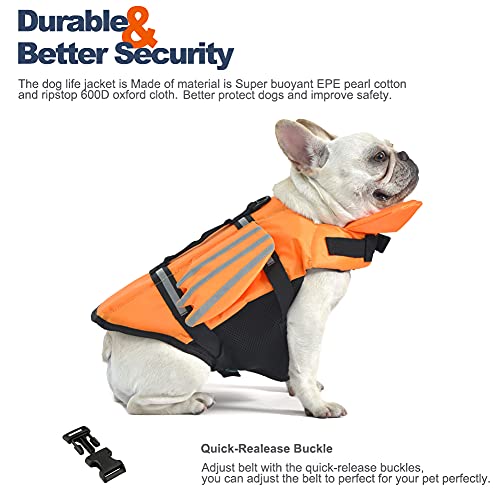 Chaleco salvavidas para perro, chaleco salvavidas para mascotas, flotador para perros, salvavidas, flotador para perros, traje de baño con asa para natación, piscina, playa, canotaje, para cachorros pequeños, medianos y grandes