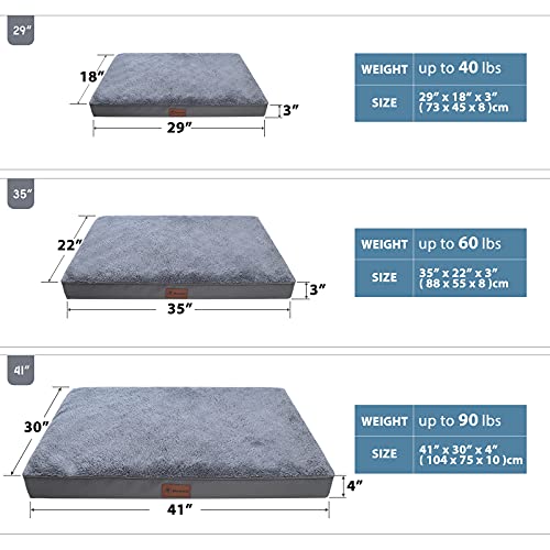 MIHIKK Cama ortopédica para perros medianos y grandes, cama de espuma con caja de huevos con funda impermeable extraíble, lavable a máquina