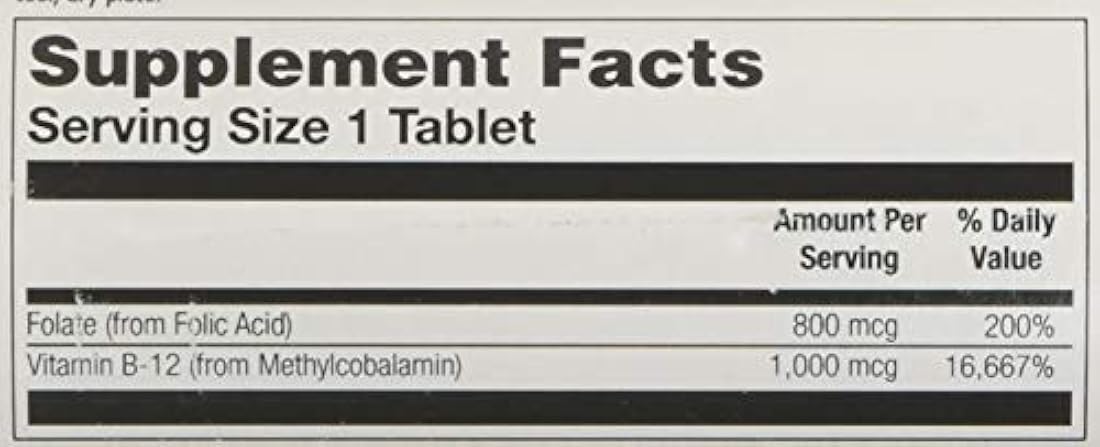 ácido fólico & B-12 frambuesa 60 pestañas