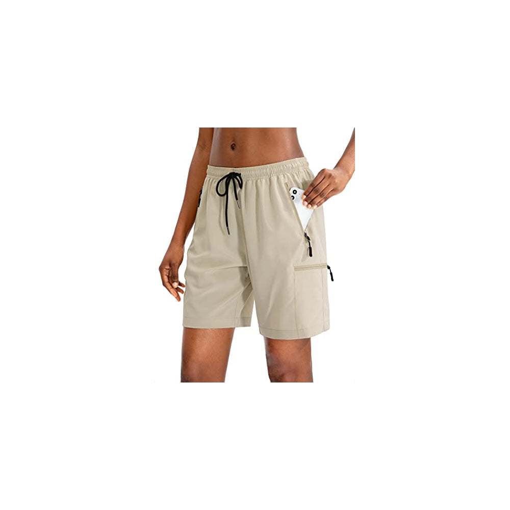 Shorts cortos de senderismo para mujer talla 3XL Caqui