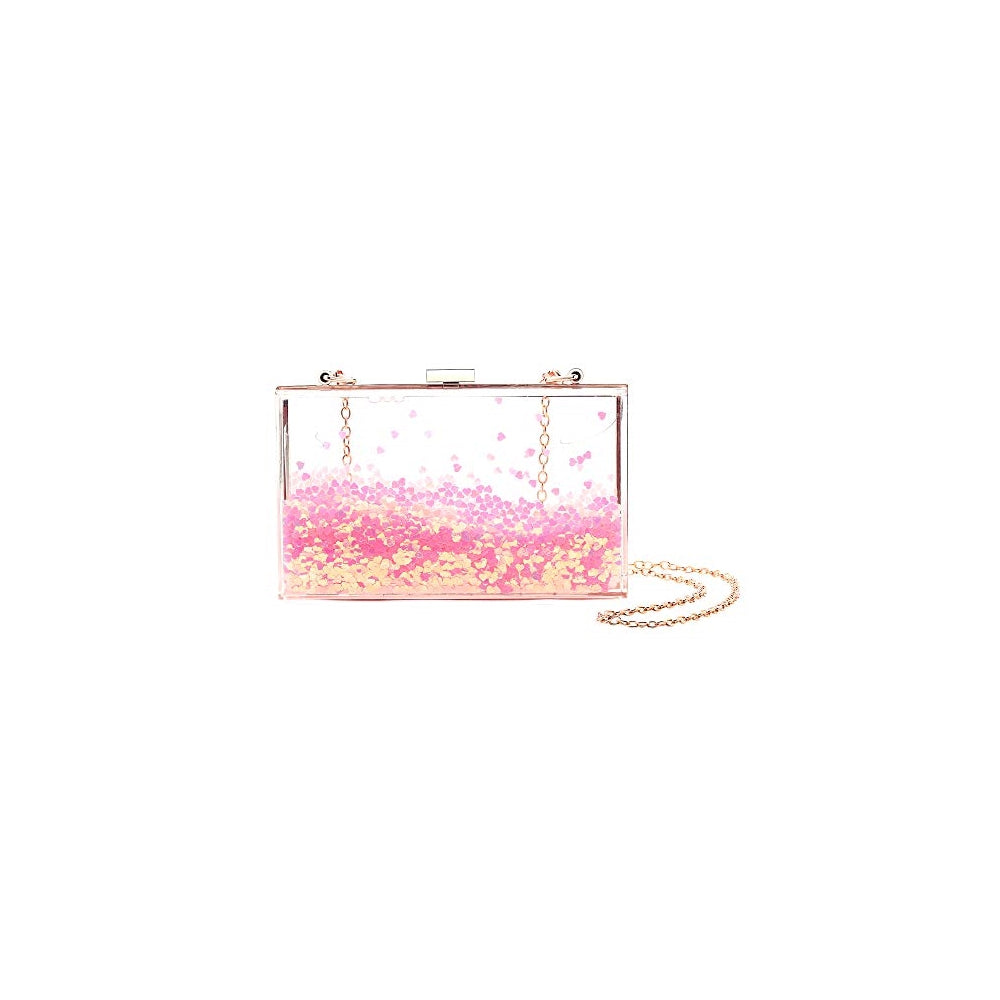 Bolso de mano con lentejuelas transparentes para fiestas