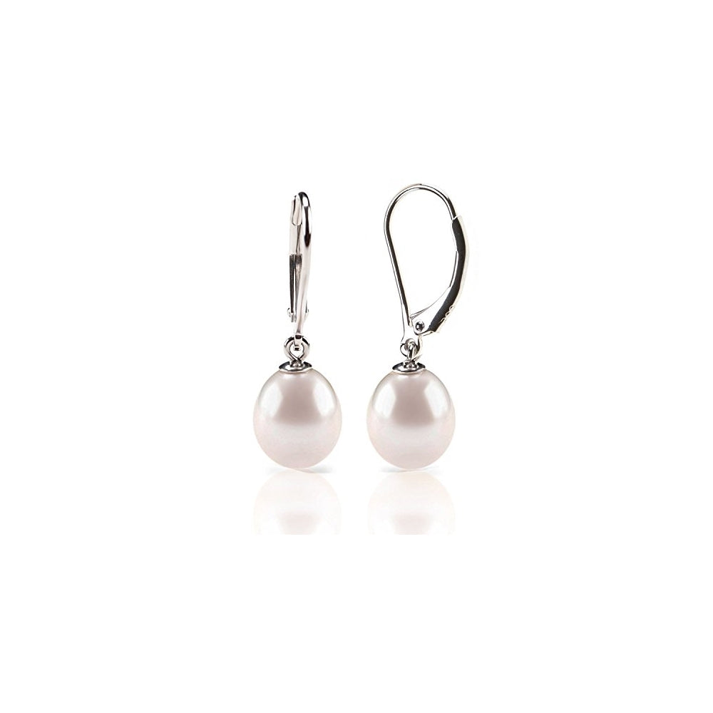 Aretes de perlas plata chapada en rodio