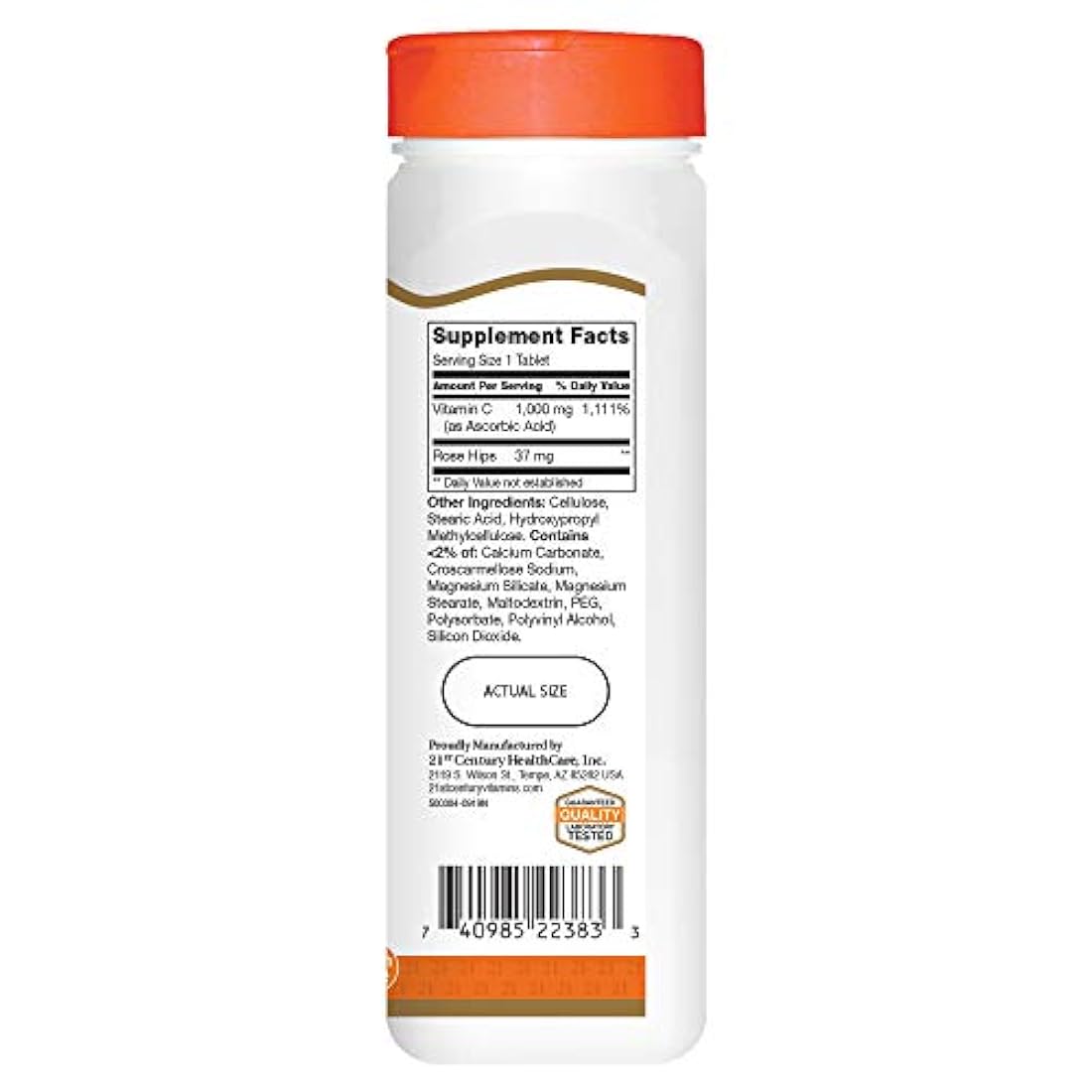 21st Century Natural C 1000 con cápsulas de rosas, 110 unidades