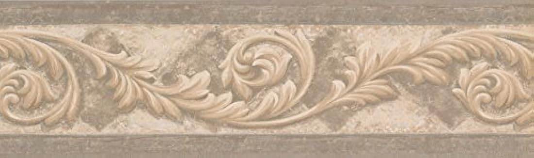 Cenefa diseño de papel pintado victoriano beige (15 x 7)