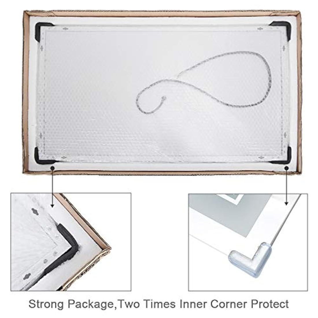 Keonjinn Espejo de maquillaje con luz vertical y horizontal