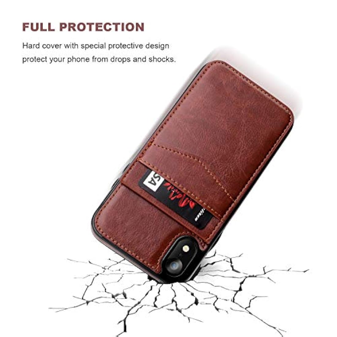 KIHUWEY - Funda tipo cartera para iPhone XR con tarjetero