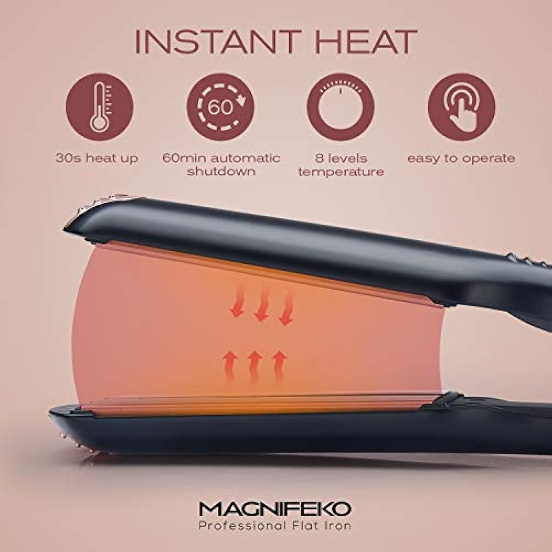 Plancha plana profesional de cerámica anchas pantalla