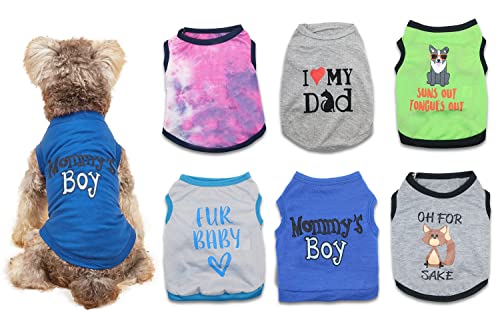 Paquete de 6 camisas para perros pequeños